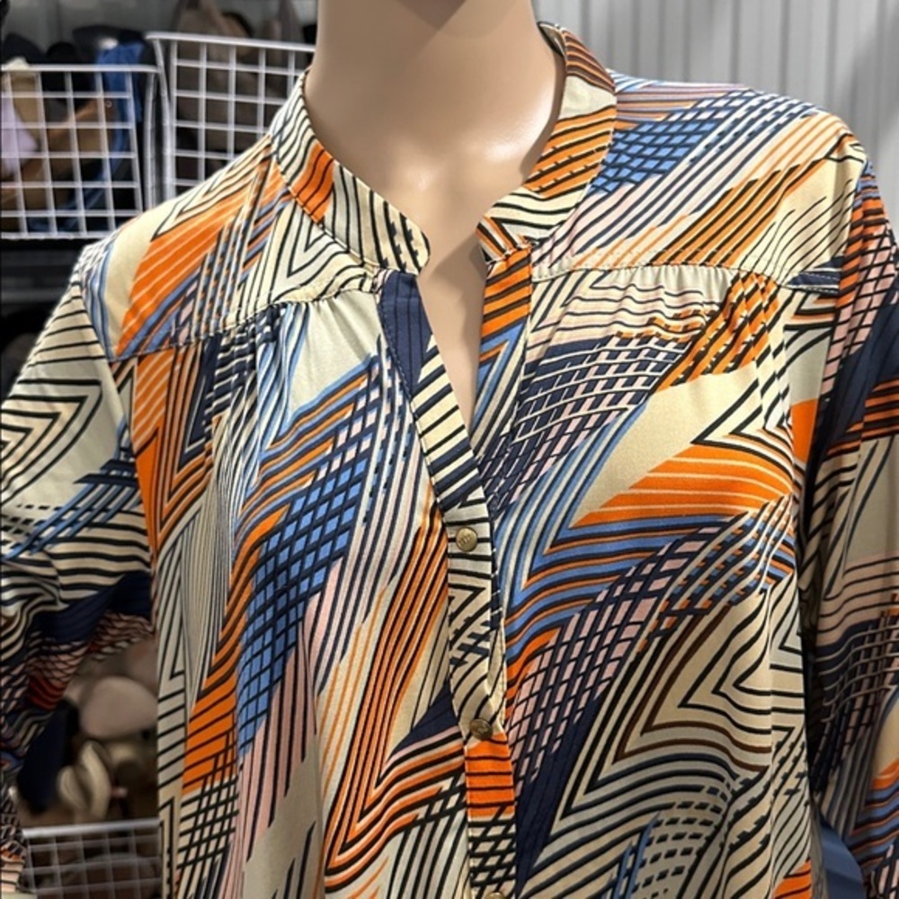BCBGMaxAzria Women's Multicolor Geometric Blouse